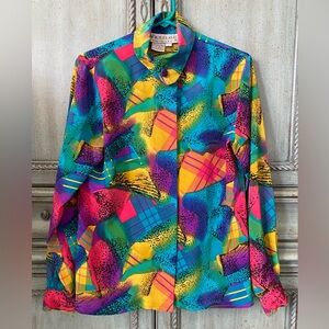 Maxilou Colorful Abstract Blouse